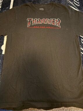 Vans Black Thrasher 'Off The Wall' Graphic Tee